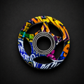 Graffiti Turbo Spinner Keychain