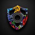 Graffiti Shield Spinner Keychain