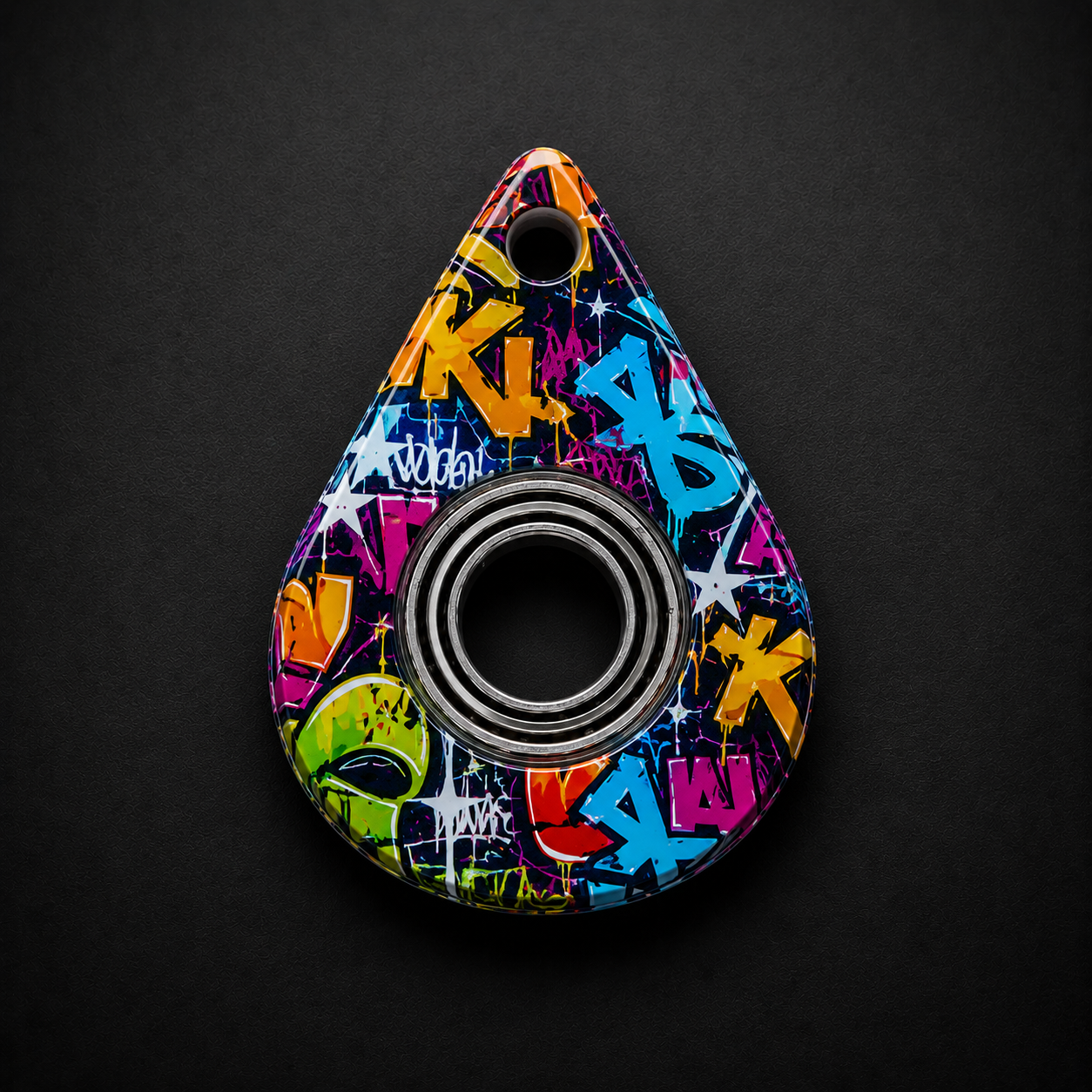 Graffiti Drop Spinner Keychain